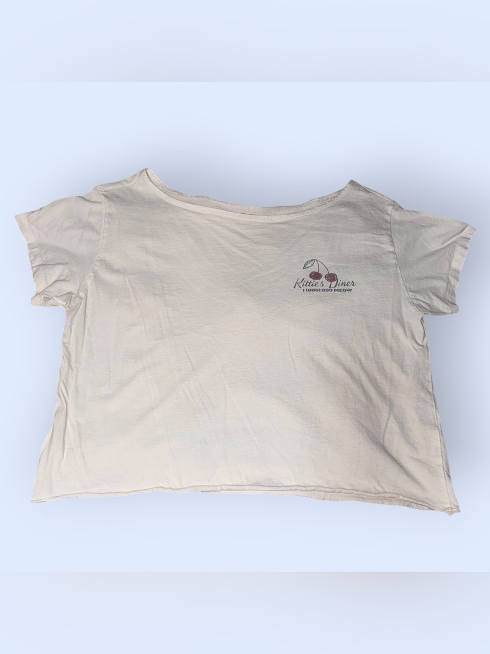 Hollister Kittie’s Diner Venice Beach Off-the-Shoulder Graphic Tee / Crop Top